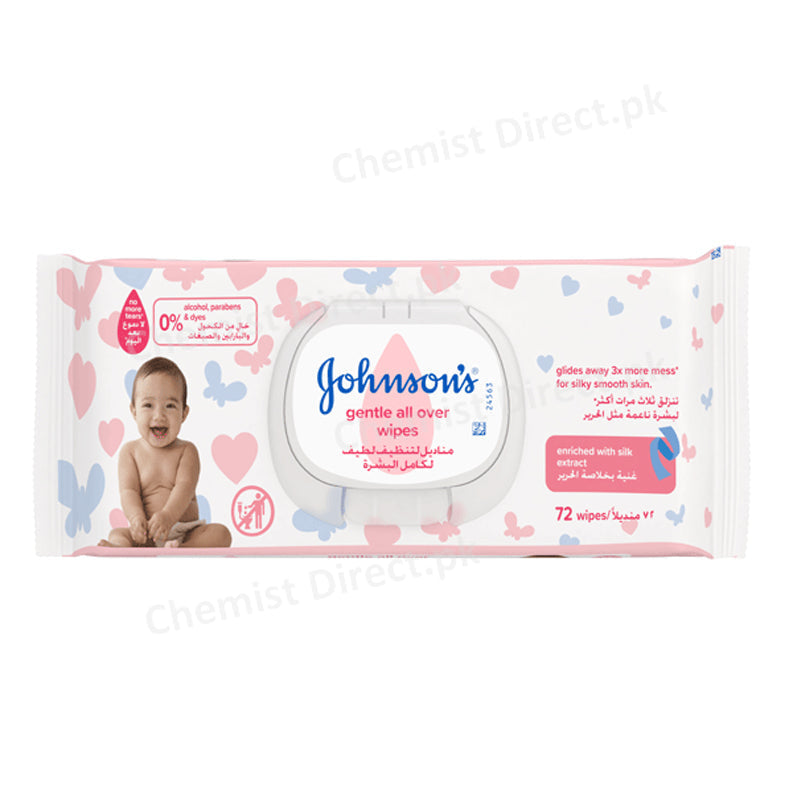 Johnsons Gentle All Over Wipes 72 jpg