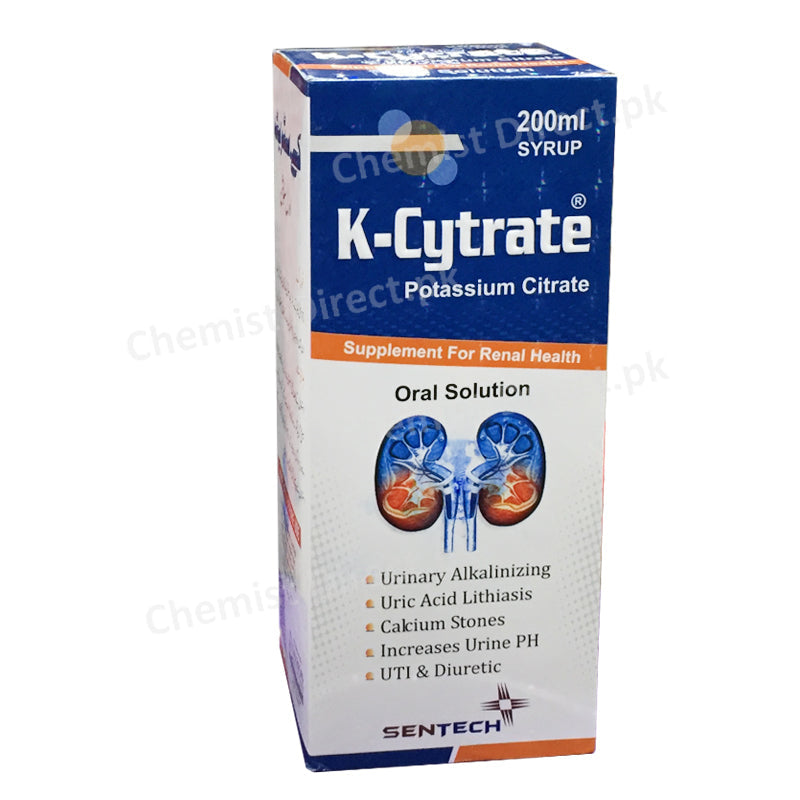 K-Cytrate Potassium Citrate 200ml Syrup Oral Solution Sentech Pharma