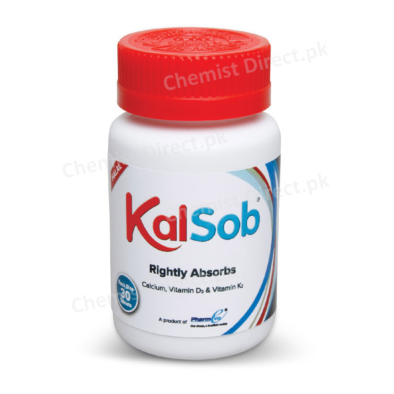 Kalsob Tablet Pharmevo Vitamin D3 800IU, Calcium 500mg, Vitamin K2 90mcg