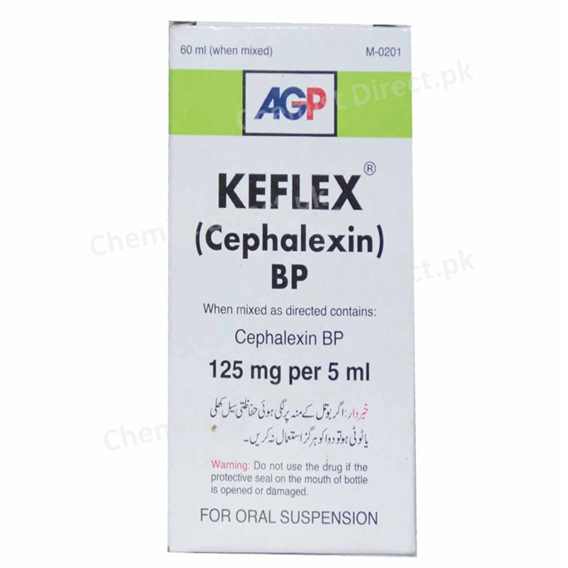 Keflex 125mg 5ml Sus 60ml Suspension AGP Pvt Ltd Cephalosporin Antibiotic Cephalexin Monohydrate