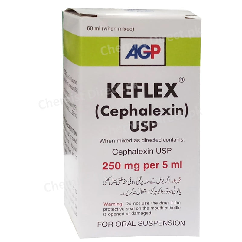 Keflex 250mg 5ml Suspention Sus AGP Pvt Ltd Cephalosporin Antibiotic Cephalexin Monohydrate