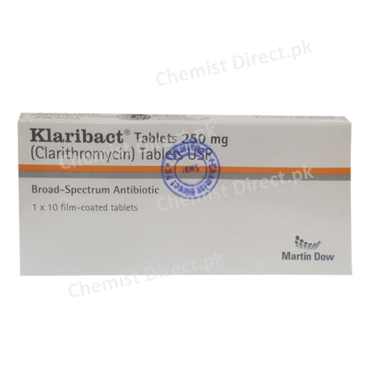 Klaribact 250mg Tablet Martin Dow Pharmaceuticals Macrolide Anti-Bacterial Clarithromycin