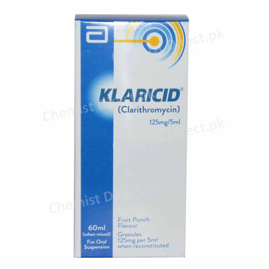 Klaricid 125mg/5ml Syrup 60ml Clarithromycin Abbott Laboratories Anti-Bacterial