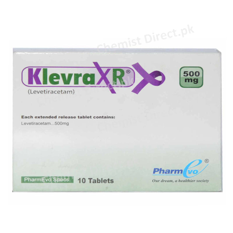 Klevra XR 500mg Tablet Anti-Epileptics Levetiracetam Pharm Evo