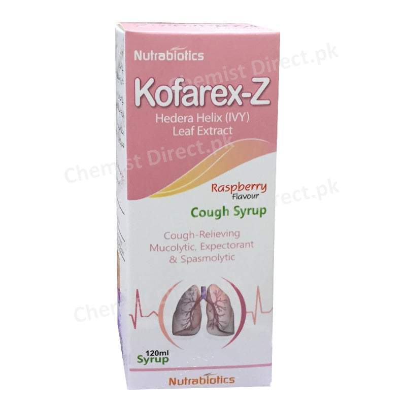 Kofarex-Z 120ml Syrup Nutrabiotics Cough HederaHelix HederaHelix+LeafExtract