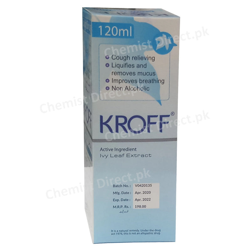 Kroff 120ml Syp Syrup Getz Pharmaceuticals Herbalpreparation Ivy Leaf Extract