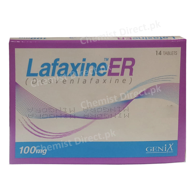 Lafaxine ER 100mg Tablet Genix Pharma Anti Depressant Desvenlafaxine