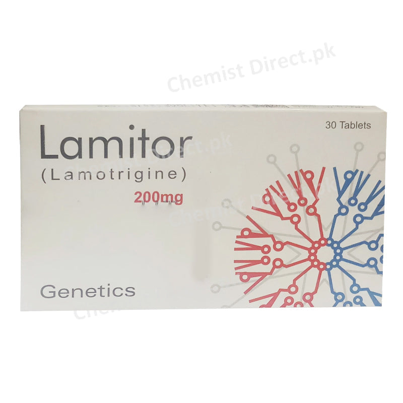 Lamitor 200mg Tablet Genetics Pharmaceuticals Anti-Epileptic Lamotrigine