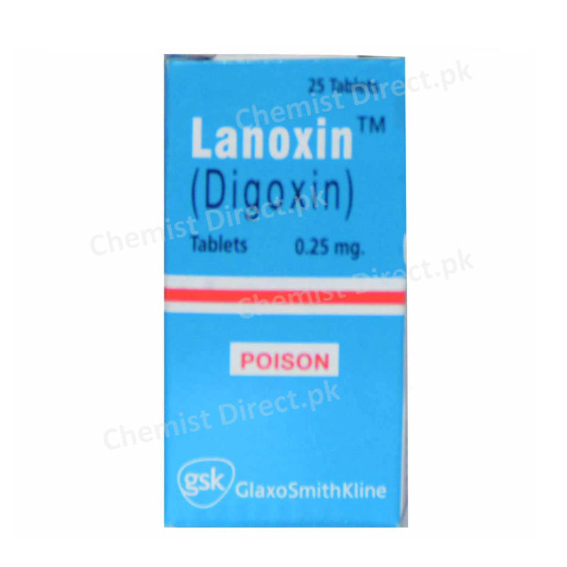 Lanoxin 0.25mg Tablet Glaxosmithkline Digoxin Cardiac-Glycoside