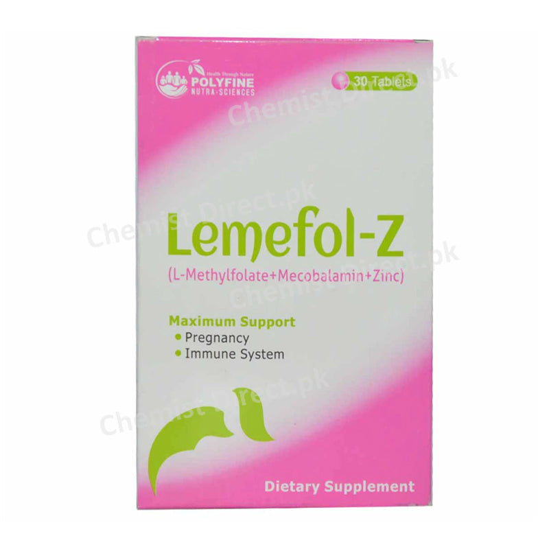 Lemefol-Z Tablet Polyfine pharma L-Methylfolate+Mecobalamin+Zinc