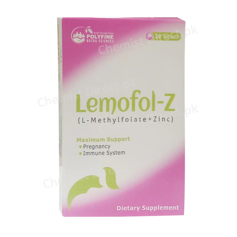 Lemefol-Z Tablet Polyfine pharma L-Methylfolate+Mecobalamin+Zinc