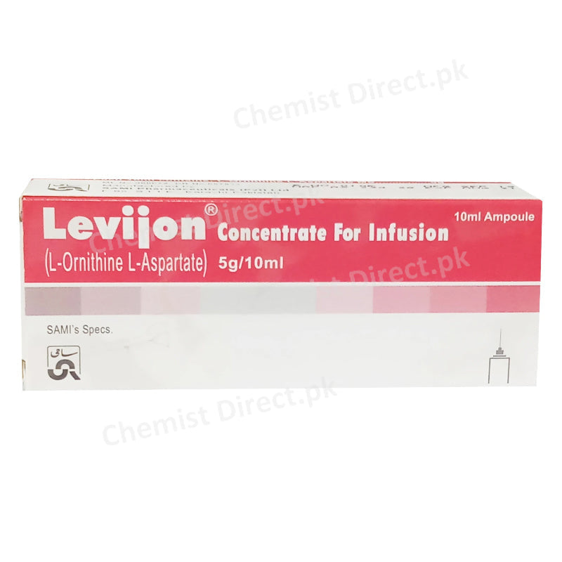 Levijon 5Gram 10ml Injection Liver Protectant L-Ornithine, L-Aspartate Sami Pharmaceuticals