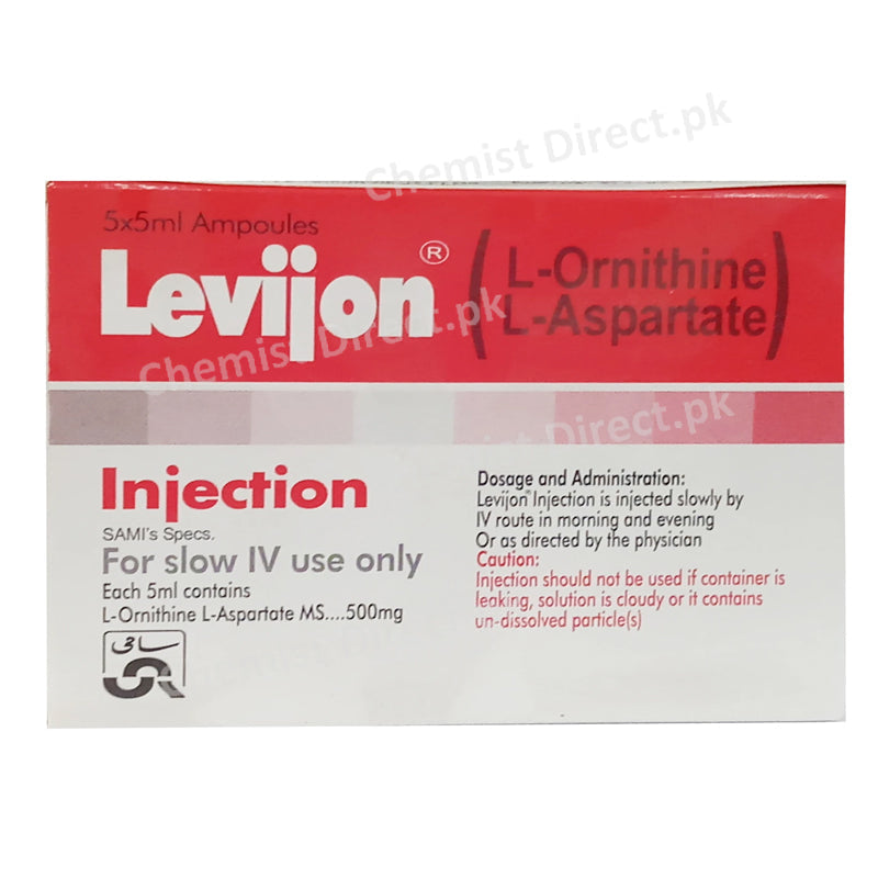 Levijon 5ml Injection Liver Protectant L-Ornithine L-Aspartate Sami Pharmaceuticals
