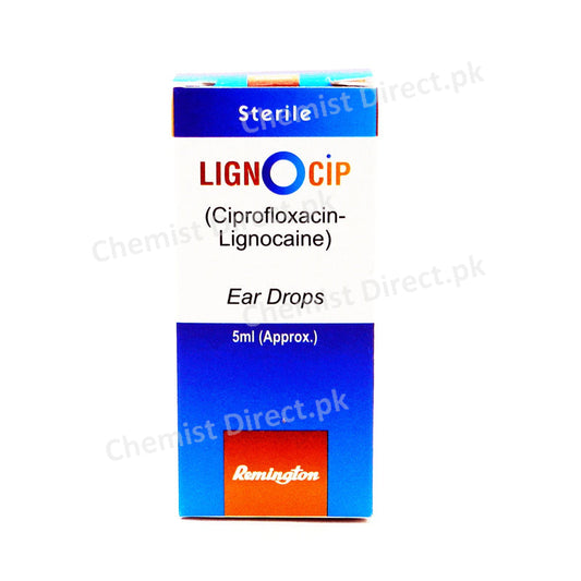 Lignocip Ear Drops 5ml Remington Pharmaceuticals Anti-Infective Ciprofloxacin Lignocaine HCl