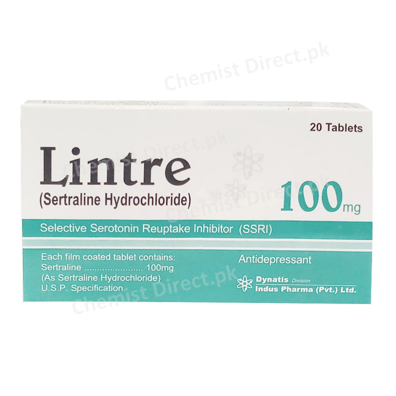 Lintre 100mg Tablet Indus Pharma Anti-Depressant Sertraline