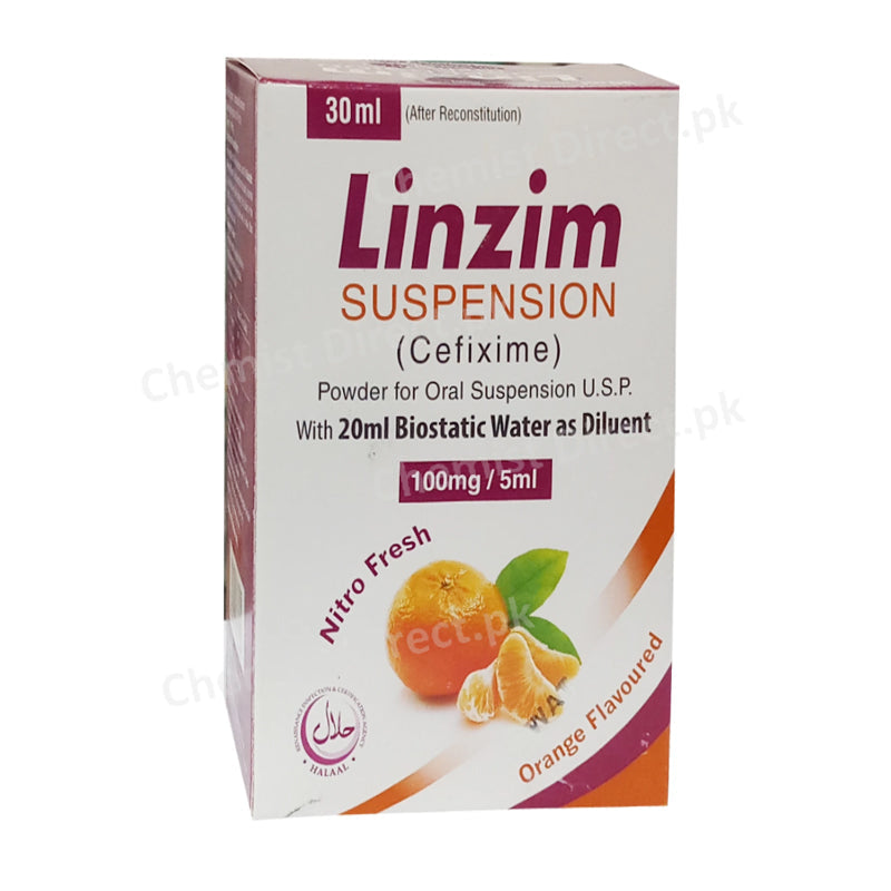 Linzim 100mg/30ml Syrup Bosch Pharmaceuticals Antibiotic Cefixime
