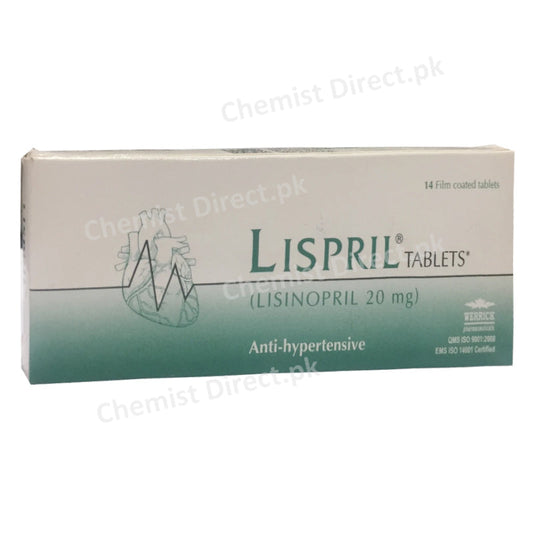 Lispril Tablet 20mg Werrick Pharmaceuticals Anti Hypertensive Lisinopril