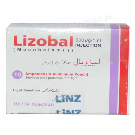 Lizobal 500mcg Injection Bosch Pharmaceuticals Pvt Ltd Vitamin B12 Mecobalamin