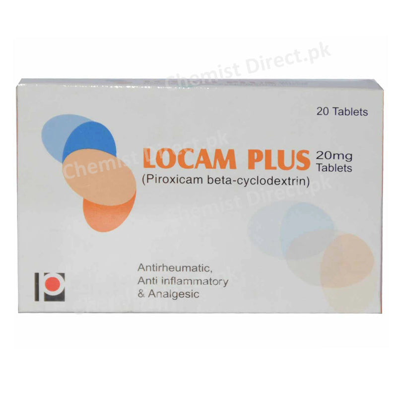 Locam Plus 20mg Tablet Paramount Pharmaceticals Piroxicam Beta Cyclodextrin