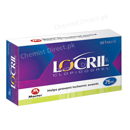 Locril 75mg Tablet Anti-Platelet Aggregation Clopidogrel Macter International