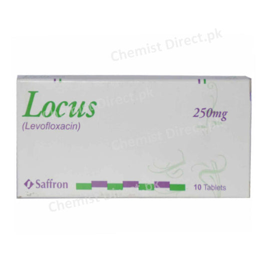 Locus 250mg Tablet Levofloxacin Saffron Pharmaceuticals Anti-Bacterial