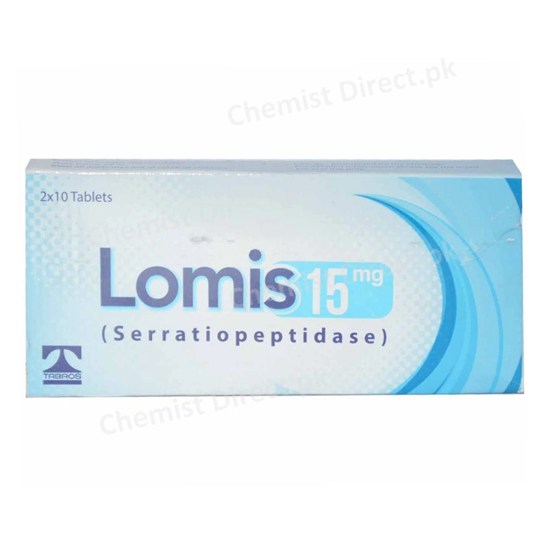 Lomis 15mg Tablet Tabros Pharma Serratiopeptidas