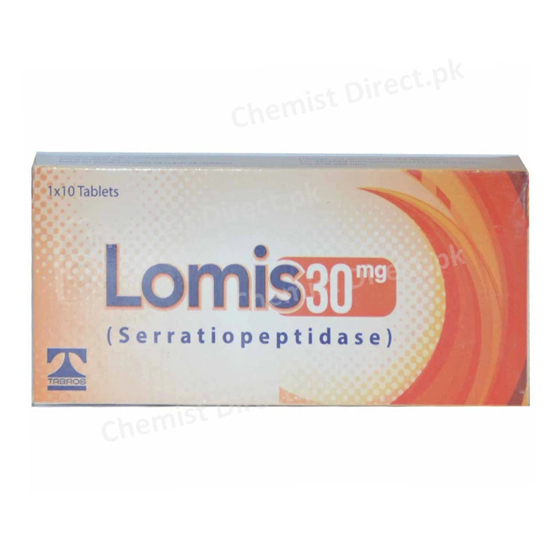 Lomis 30mg Tablet Tabros Pharma Serratiopeptidas