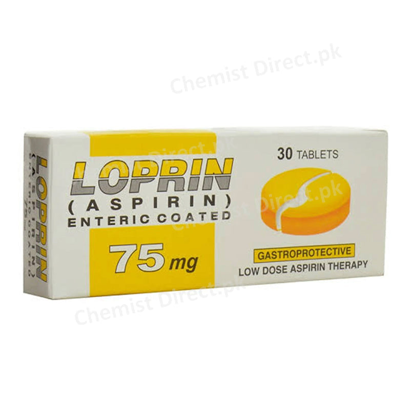 Loprin 75mg Tablet Aspirin Anti-Platelet Aggregation Highnoon Laboratories