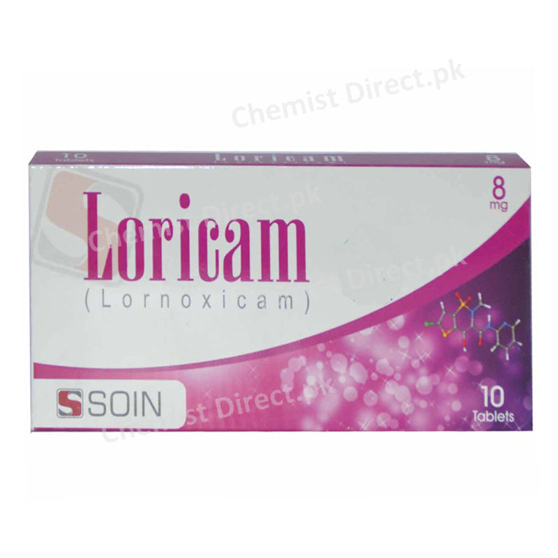 Loricam 8mg Tablet Lornoxicam Soin pharmaceuticals
