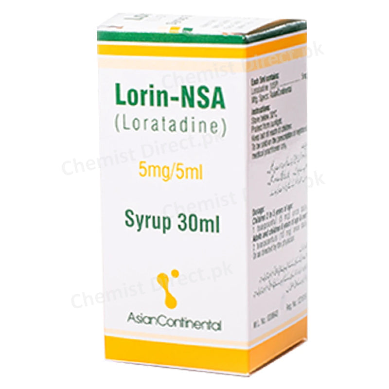 Lorin nsa syrup 30ml continentalchemicalco. pvt ltd anti allergy loratadine