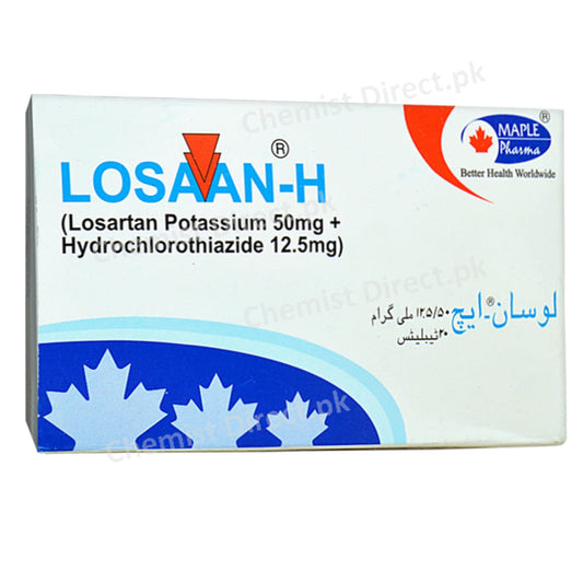 Losaan H Tab 50mg 12.5mg Maple Pharmaceutical Pvt Ltd Anti Hypertensive Losartan 50mg Hydrochlorothiazide 12.5mg