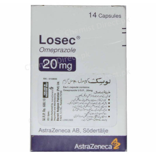 Losec 20mg Capsule Barrett Hodgson Pakistan Pvt Ltd Anti Ulcerant Omeprazole