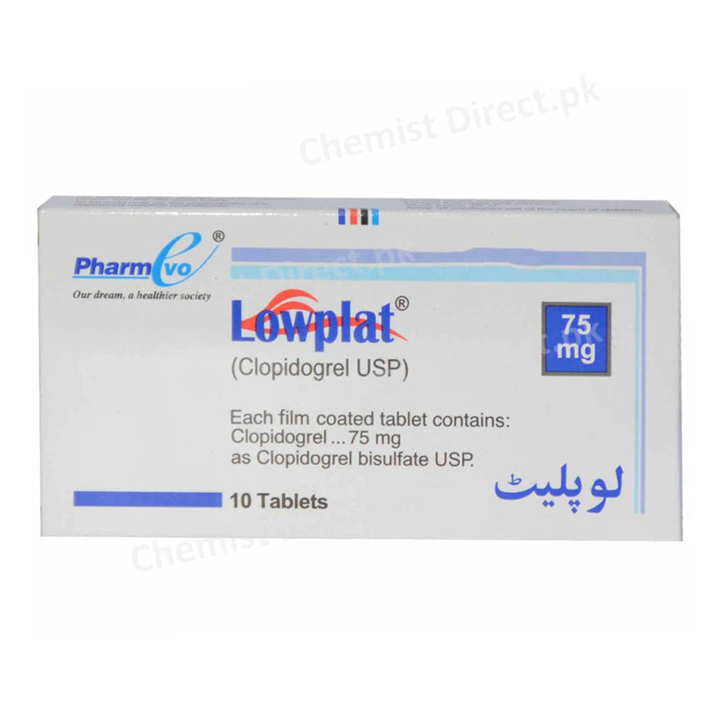 Lowplat 75mg Tablet Pharmevo Anti-Platelet Aggregation Clopidogrel