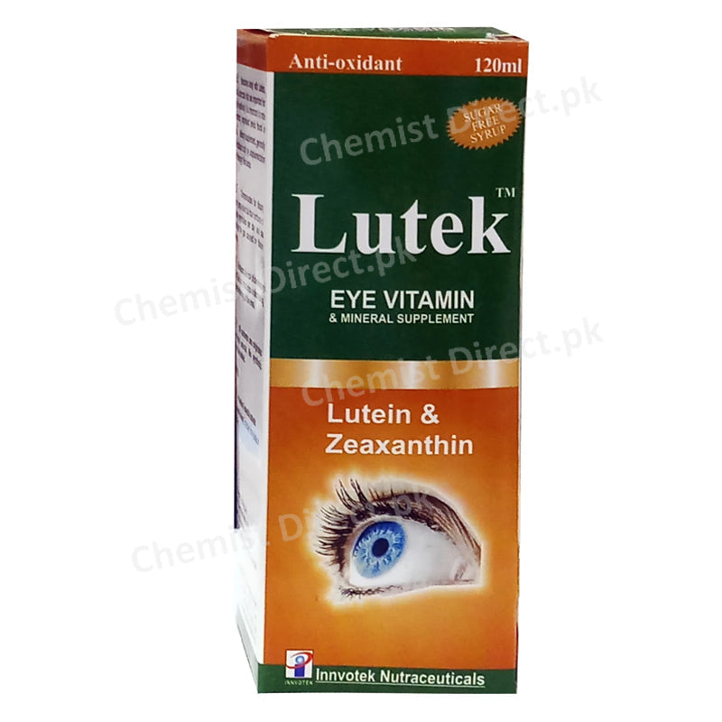 Lutek Eye Drops 120ml Innvotek Nutraceuticals Lutein Zeaxanthin