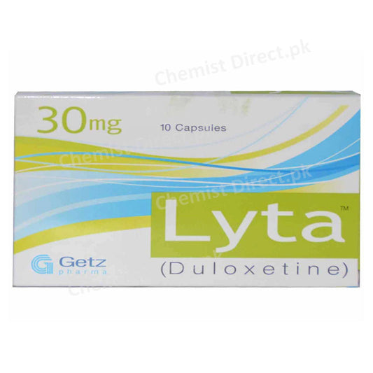  Lyta 30mg Capsule Getz Pharma Pakistan Pvt  Ltd Anti Depressant Duloxetine