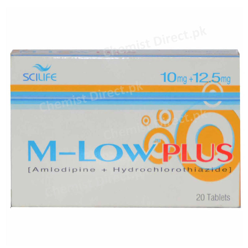 M Low Plus 10mg 12.5mg Tablet Scilife Pharma PVT LTD Anti Hypertensive Amlodipine hydrochlorothiazide