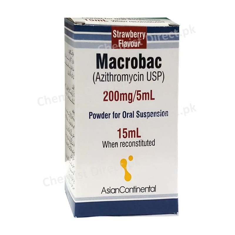 Macrobac 200mg/5ml Syrup Asian Continental Azithromycin USP
