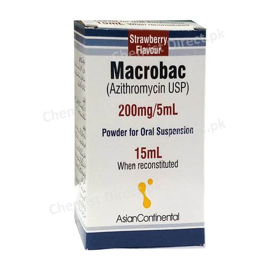 Macrobac 200mg/5ml Syrup Asian Continental Azithromycin USP