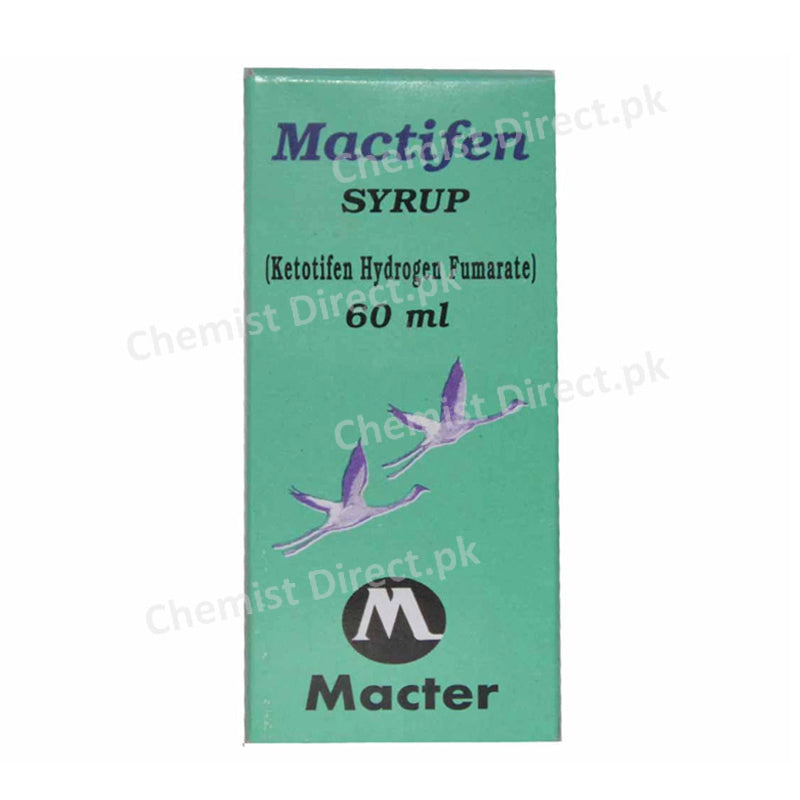 Mactifen Syrup 60ml Anti-Histamine Ketotifen Hydrogen Fumarate Macter International