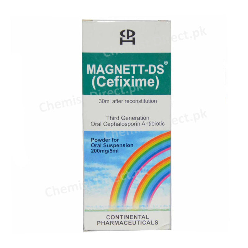 Magnett-DS Suspension 200mg/5ml 30ml Continental Pharma Cefixime Cephaiosporin Antibiotic