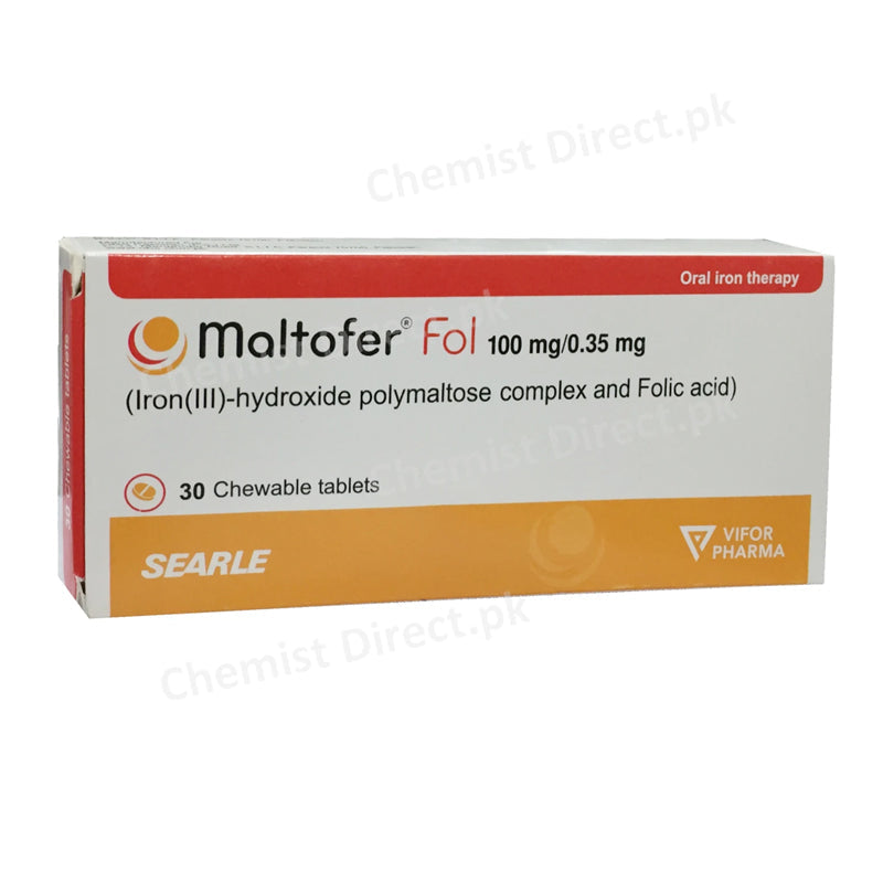 Maltofer Fol Chewable Tablet 100mg/0.35mg Anti-Anemic Iron III Hydroxide Polymaltose Complex Folic Acid Vifor pharma Searle