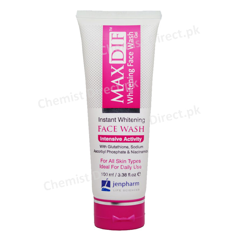 Maxdif Whitening Facewash Gel 100Ml Medicine