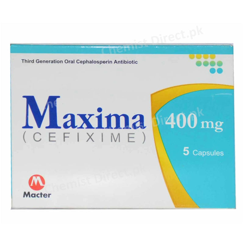 Maxima 400mg Capsule Macter International Pvt Ltd Cephalosporin Antibiotic Cefixime