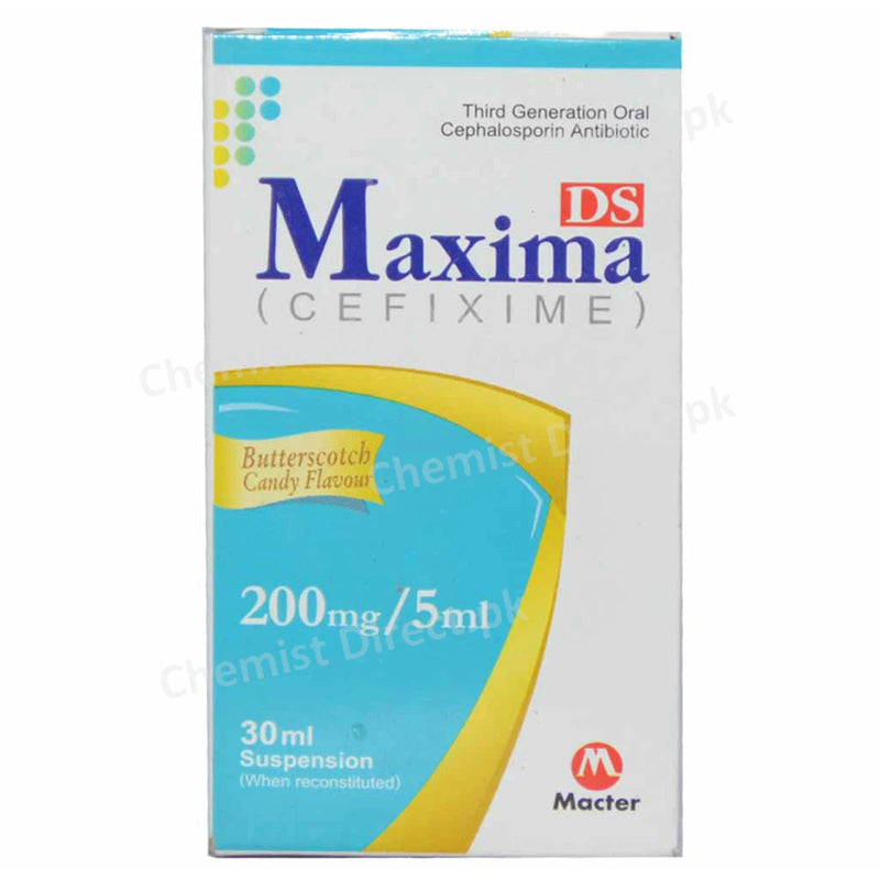 Maxima Ds Syp 200 5ml 30ml Cephalosporin Antibiotic Macter International Pvt Ltd Cefixime