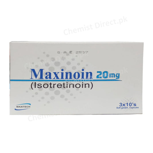 Maxinoin 20mg Capsule Maxitech Pharma Isotretinoin