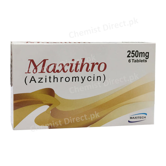 Maxithro 250mg Tablet Azithromycin Maxitech Pharma