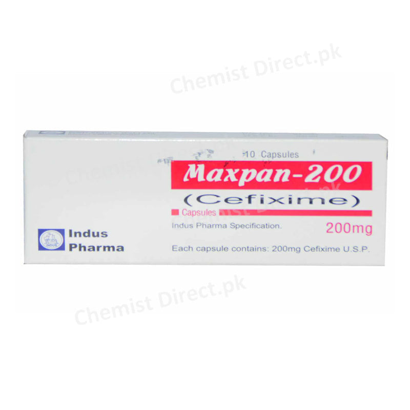 Maxpan 200mg Capsule Cefixime Indus Pharma Antibiotic