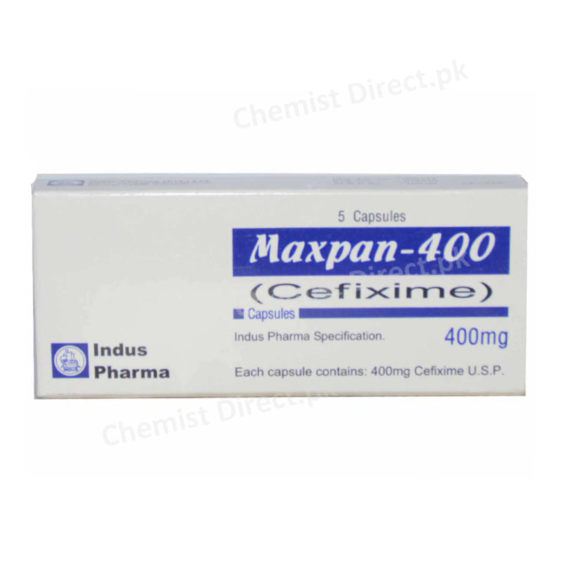 Maxpan 400 mg Capsule Cefixime Indus Pharma Antibiotic