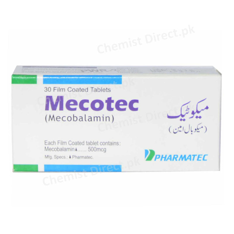 Mecotec 500mcg Tablet Pharmatec Vitamin B12 Mecobalamin