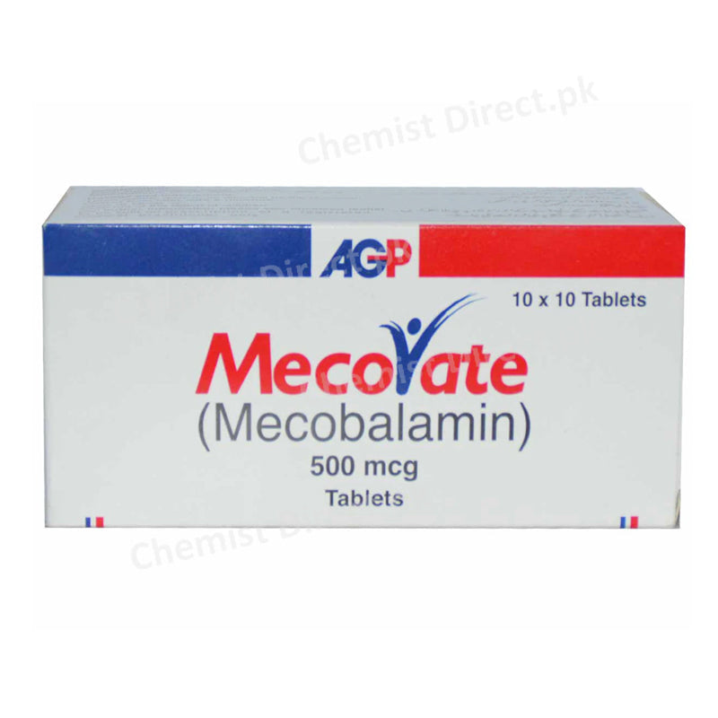 Mecovate 500mg Tablet Vitamin B12 Mecobalamin AGP Pharma